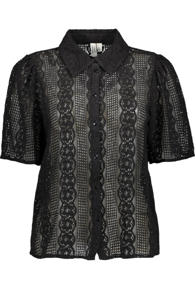 VMDELSIE S/S LACE SHIRT WVN BTQ 10329158 BLACK